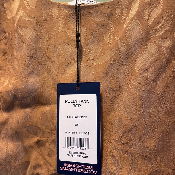 Poly Tank Floral Crop Top in Brown - Picture 2 of 3